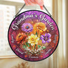 Custom Stained Glass Window Hanging Suncatcher - Personalized Mother's Day Gifts For Mom, Grandma - Love Makes This Garden Grow