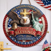 Custom Wood Sign - Personalized America 250th Anniversary Gifts For Mom, Dad, Brother, Sister, Kids - One Nation Under God