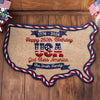 Custom Shaped Doormat - Personalized America 250th Anniversary Gifts For Mom, Dad, Brother, Sister, Kids - United By Hope And Honor