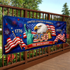 Custom Polyester Outdoor Banner - Personalized America 250th Anniversary Gifts For Mom, Dad, Brother, Sister, Kids - Together In Freedom