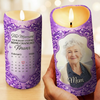 Custom Photo LED Candle - Personalized Memorial Sympathy Gifts For Loss Of Mom, Dad - Always Loved Never Forgotten