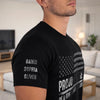 Custom Unisex T-Shirt With Design On Sleeve - Personalized Father's Day Birthday Gifts For Dad, Grandpa - Dad Leads With Love