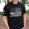 Custom Unisex T-Shirt With Design On Sleeve - Personalized Father's Day Birthday Gifts For Dad, Grandpa - Dad Leads With Love