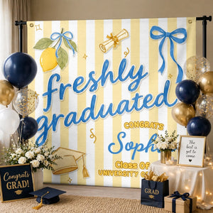 Custom Backdrop - Personalized Graduation Gifts For Him, Her - Serving Fresh Graduate Energy