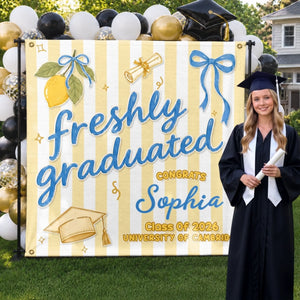 Custom Backdrop - Personalized Graduation Gifts For Him, Her - Serving Fresh Graduate Energy