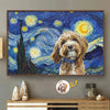 Custom Photo Horizontal Poster - Personalized Birthday Gifts For Dog Cat Lovers, Dog Dad And Mom, Cat Owners - Starry Night, Puppy Spotlight