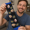 Custom Photo Middle Tube Socks - Personalized Father's Day Birthday Gifts For Dad, Grandpa - Super Dad, Super Cool