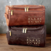 Custom Engraved Leather Toiletry Bag - Personalized Father's Day Birthday Gifts For Dad, Grandpa - Forever Thankful For Dad’s Love