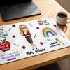 Custom Desk Mat - Personalized Birthday Gifts For Teachers - Coffee Teach Repeat