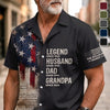 Custom Unisex Tropical Hawaiian Aloha Shirt - Personalized America 250th Anniversary Father's Day Gifts For Dad, Grandpa - Dad Strength Never Fades