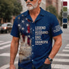 Custom Unisex Tropical Hawaiian Aloha Shirt - Personalized America 250th Anniversary Father's Day Gifts For Dad, Grandpa - Dad Strength Never Fades