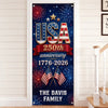 Custom Door Cover - Personalized America 250th Anniversary Gifts For Mom, Dad, Brother, Sister, Kids - Stars Stripes Proud Hearts