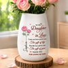 Custom Oval Ceramic Flower Vase - Personalized Birthday Gifts For Daughter-In-Law - You Are Truly Loved