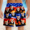 Custom Photo Tropical Hawaiian Aloha Men Beach Shorts - Personalized Summer Vacation And Travel Gifts For Dog Cat Lovers, Dog Dad And Mom, Cat Owners - Patriotic Paws Vibes