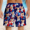 Custom Photo Tropical Hawaiian Aloha Men Beach Shorts - Personalized Summer Vacation And Travel Gifts For Dog Cat Lovers, Dog Dad And Mom, Cat Owners - Sunny Paws And Freedom