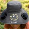 Custom Hat With Fans Solar Power - Personalized Birthday Garden Gifts For Gardeners - One Beautiful Moment At Once