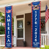 Custom Porch Banner Set - Personalized America 250th Anniversary Gifts For Mom, Dad, Brother, Sister, Kids - Freedom Never Fades
