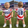 Custom USA 2026 Baby Jersey Bodysuit
- Personalized Baby Shower, Gender Reveal Gifts For New Moms, New Dads, Soccer Lovers - Future Soccer Star In Training