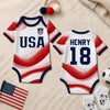 Custom USA 2026 Baby Jersey Bodysuit
- Personalized Baby Shower, Gender Reveal Gifts For New Moms, New Dads, Soccer Lovers - Future Soccer Star In Training