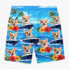 Custom Photo Tropical Hawaiian Aloha Men Beach Shorts - Personalized Summer Vacation And Travel Gifts For Dog Cat Lovers, Dog Dad And Mom, Cat Owners - Summer Paws Summer Smiles