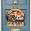 Custom Wood Sign - Personalized America 250th Anniversary, Camping Gifts For Campers, Husband And Wife, Him And Her - Our Happy Camping Place