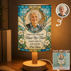 Custom Photo Linen Bedside Table Lamp - Personalized Memorial Sympathy Gifts For Loss Of Mom, Dad - Remembered With Love Always