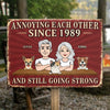 Custom Home Decor Metal Sign - Personalized Anniversary Wedding Camping Gifts For Campers, Husband And Wife, Him And Her, Dog Cat Lovers, Dog Dad And Mom - Paws Chaos Endless Love