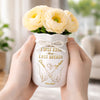 Custom Flower Vase With Ribbon - Personalized Anniversary Wedding Gifts For Husband And Wife, Him And Her - A Promise That Lasts Forever