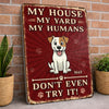 Custom Home Decor Metal Sign - Personalized Birthday Gifts For Dog Lovers, Dog Dad And Mom - Protected By Furry Chaos