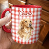 Custom Photo Accent Mug - Personalized Birthday Gifts For Dog Cat Lovers, Dog Dad And Mom, Cat Owners - My Therapist Has Paws