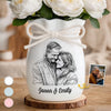 Custom Photo Flower Vase With Ribbon - Personalized Anniversary Wedding Gifts For Husband And Wife, Him And Her - Forever Looks Like This
