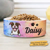 Galaxy Watercolor, Gift For Dog Lovers - Personalized Custom Ceramic Dog Bowls