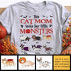 This Cat Mom, Dad Loves Little Monsters - Personalized Unisex T-Shirt