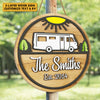 Family Camping Trip - Personalized Shaped Wood Sign, 2 Layers Sign - Gift For Camping Lovers