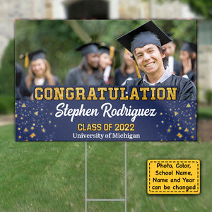 Congratulations On Your Graduation - Upload Image - Personalized Yard Sign