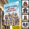 No Need To Knock - 4th Of July Decoration - Personalized Dog Flag