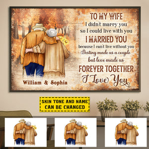 Destiny Made Us A Couple - Gift For Couples, Personalized Horizontal Poster.