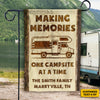 Making Memories Campsite At A Time - Personalized Flag - Gift For Camping Lovers