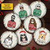 Spending Christmas Time With Your Beloved Ones - Personalized Custom Round Shaped Wood Christmas Ornament