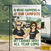 What Happens At Our Campsite - Personalized Flag - Gift For Camping Lovers