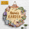 Grandma's Garden - Personalized Shaped Wood Sign - Gift For Grandma, Grandparents