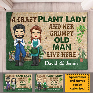 A Crazy Plant Lady - Personalized Decorative Mat - Gift For Couples, Husband Wife