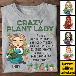 Crazy Plant Lady A Lady Who Buys Plants She Doesn't Need - Personalized Unisex T-shirt, Hoodie.