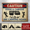 Caution For Campers - Personalized Camping Metal Sign