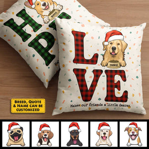 Hope, Joy, Love And Peace - Personalized Pillow Case.