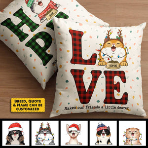 Hope, Joy, Love And Peace - Personalized Pillow Case.