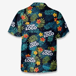 Custom Photo Tropical Vibes Only - Company Logo Personalized Custom Unisex Tropical Hawaiian Aloha Shirt - Summer Vacation Gift, Gift For Coworker, Team Members