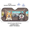 Funny Pets Driving Car - Personalized Custom Auto Sunshade - Gift For Pet Owners, Pet Lovers