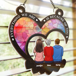 A Mother Is A Daughter's Best Friend - Family Personalized Window Hanging Suncatcher - Mother's Day, Gift For Mom