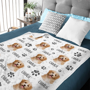 Colorful Upload Pet Image - Gift For Dog Lovers - Personalized Blanket.